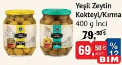 İNCİ YEŞİL ZEYTİN KOKTEYL/KIRMA 400 G